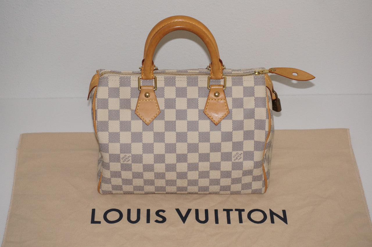 Authentic Louis Vuitton Speedy 30 Damier Azur Luxury Handbag – Comic