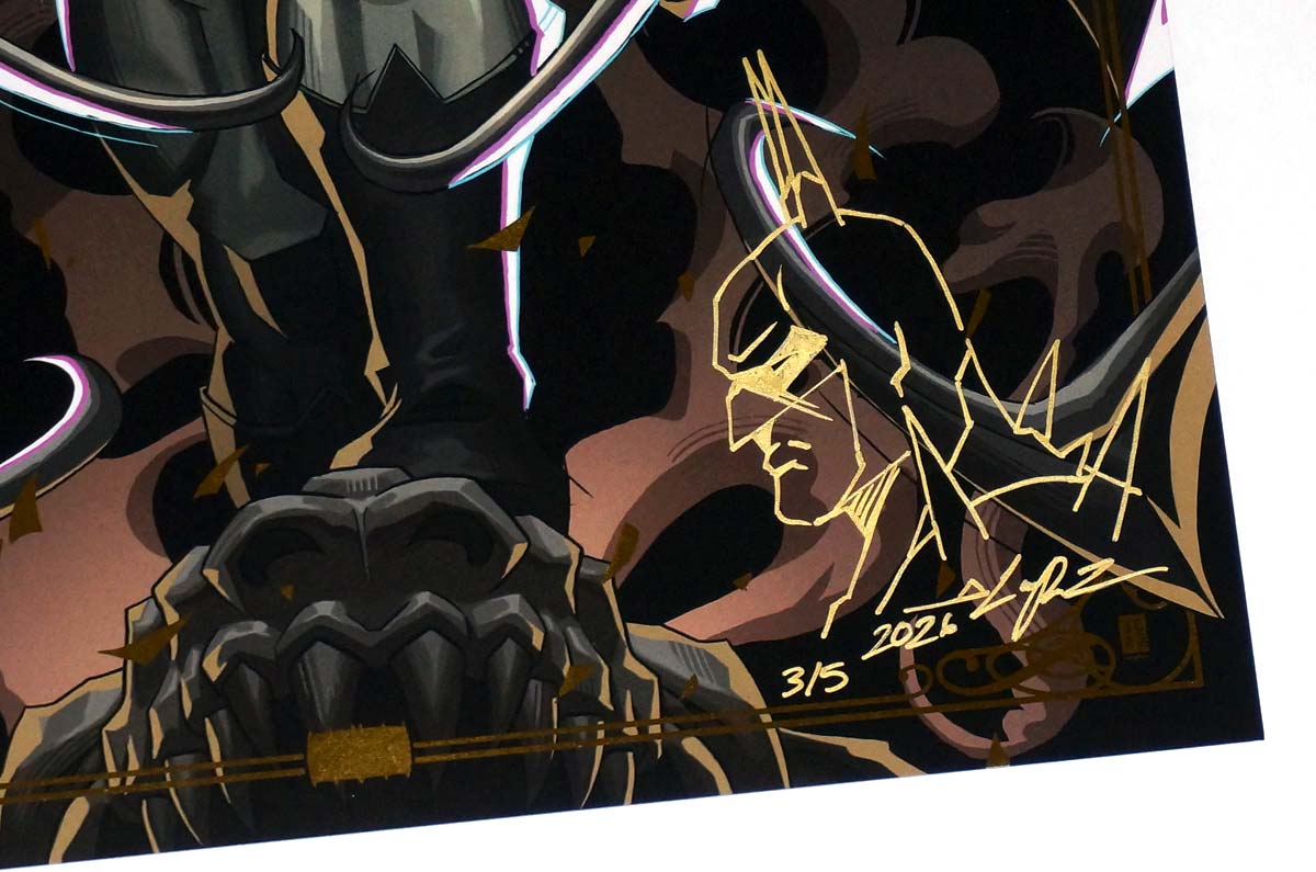 Absolute Batman Gold Spot Foil Print by Jackson Caspersz Poster w/ Sketch LTD 5