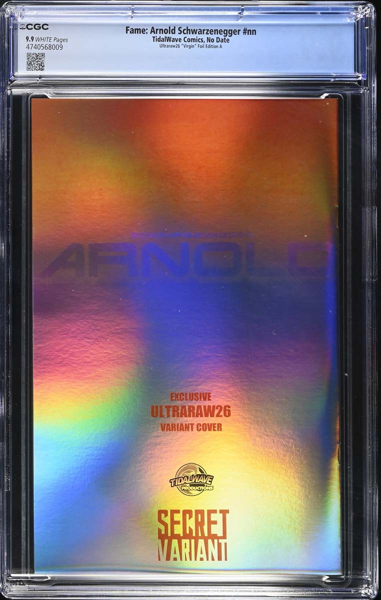 Arnold Schwarzenegger #1 CGC 9.9 Ultraraw26 Secret Foil Variant #25/25 Back