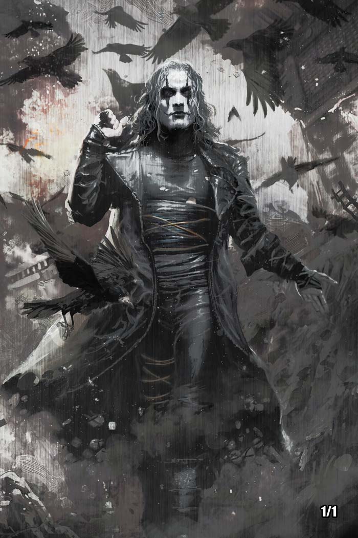 Brando Lee #1 Rudy ao The Crow B&W Metal Secret Variant LTD 1