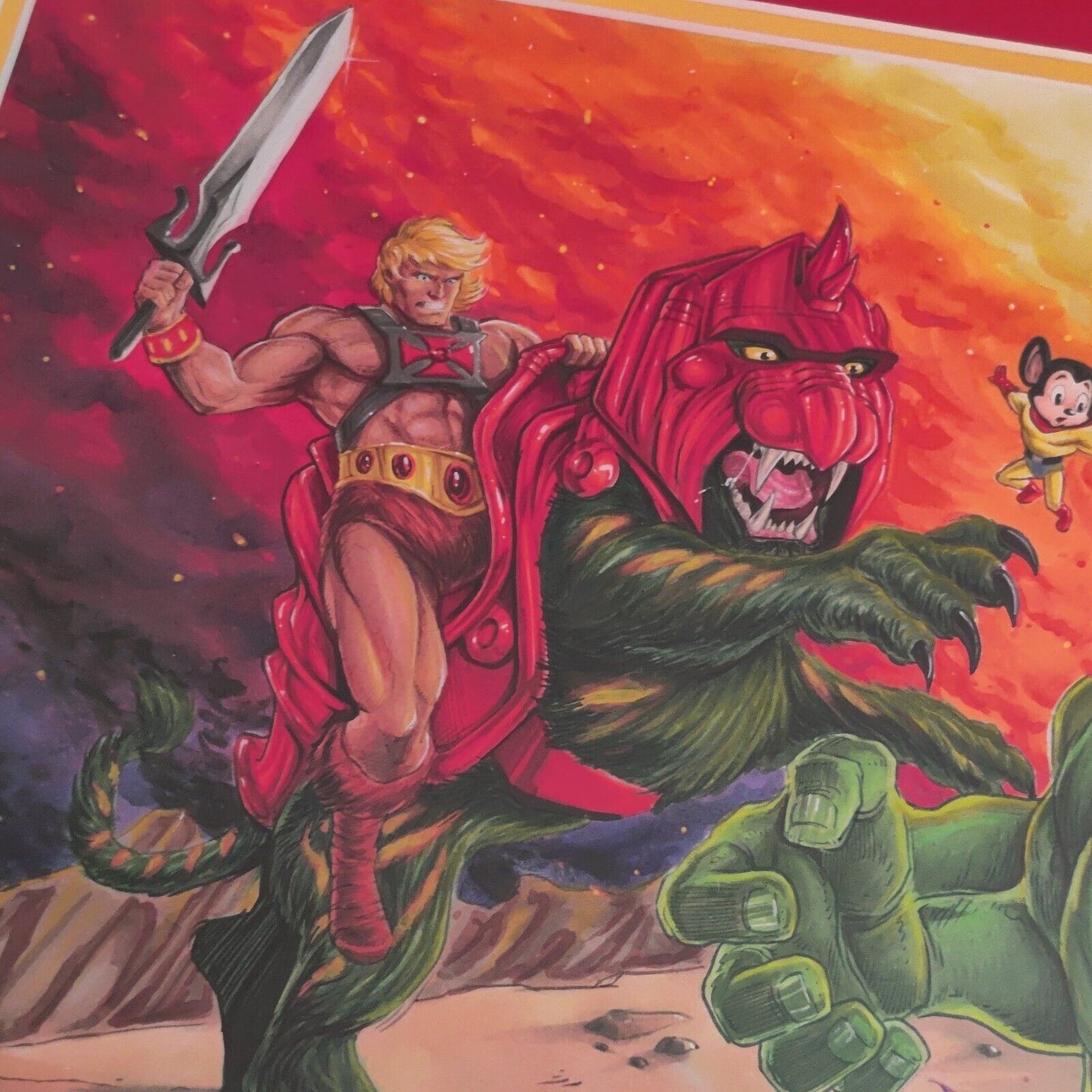 He-Man vs Hulk Original Comic Art by Reno Msad