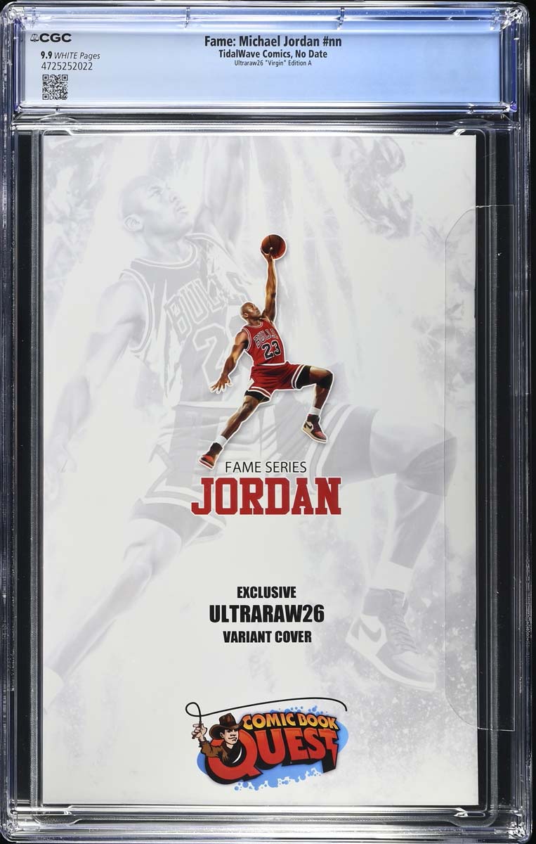 Michael Jordan #1 Fame Series CGC 9.9 Ultraraw26 CBQ Virgin Variant #1/45 Back
