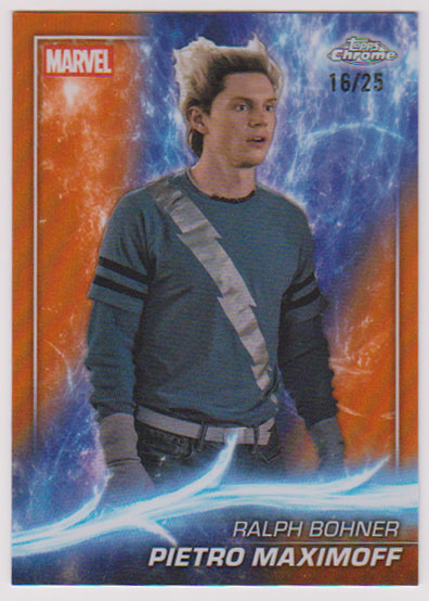2025 Marvel Studios Pietro Maximoff Quicksilver (Ralph Bohner) Orange 16/25 Topps Chrome
