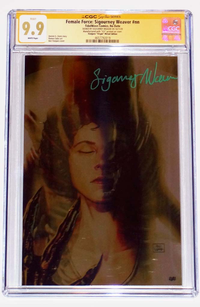 Sigourney Weaver #1 CGC 9.9 Metal Variant Signed Sigourney Weaver #5/5 ...