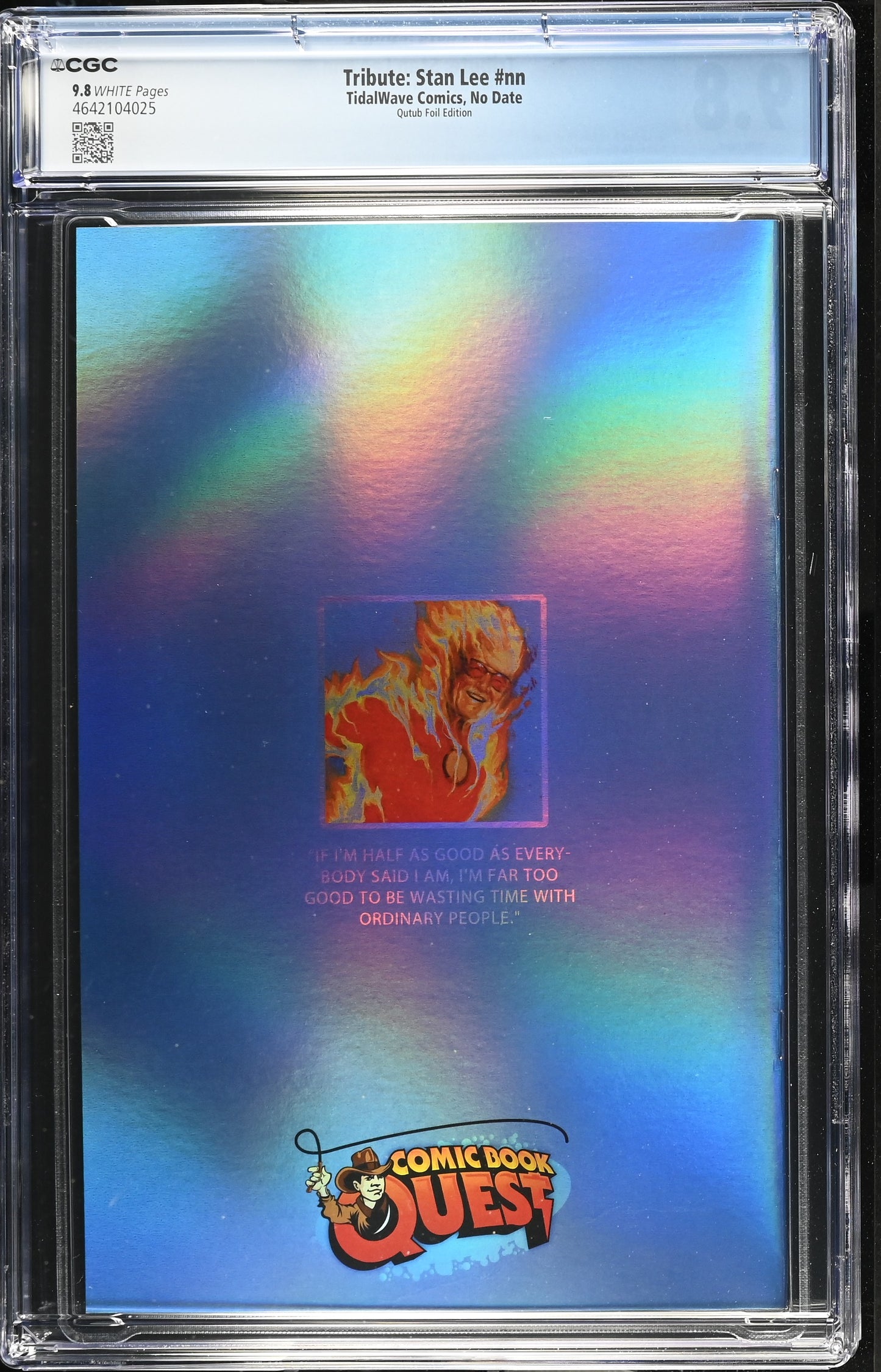 Stan Lee #1 CGC 9.8 Humam Qutub CBQ Exclusive Trade Foil Variant #12/30 Back