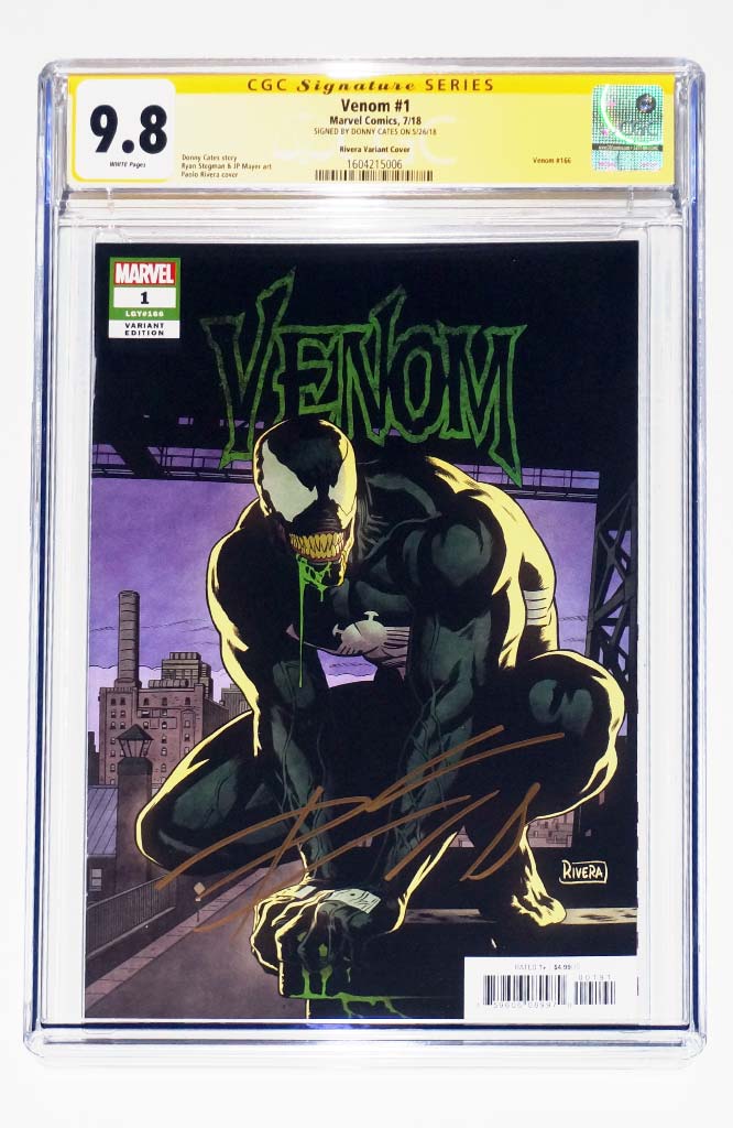 Venom #1 CGC 9.8 Rivera 1:25 Retail Variant Signed Donny Cates