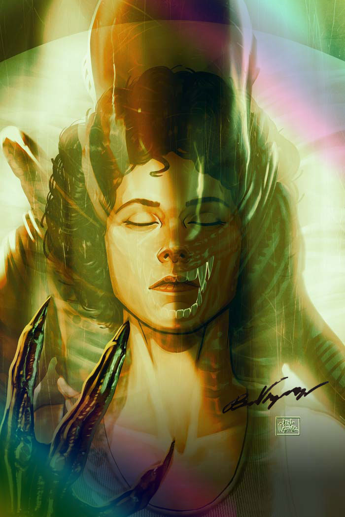 Sigourney Weaver #1 Ben Vazquez CBQ Foil Variant Slightly Damage (Signed by Vazquez)