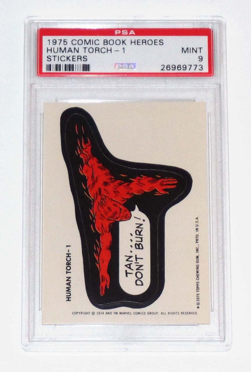 1975 Marvel Human Torch Sticker PSA 9
