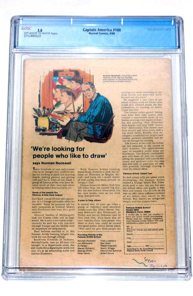 Captain America #100 CGC 3.0 1st Solo Captain America