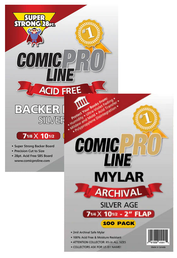 Silver Age Mylar Archival Bags with 28pt Backing Board – Comic