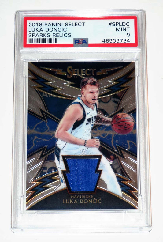 2018 Panini Select Sparks Relic Rookie Luka Doncic PSA 9