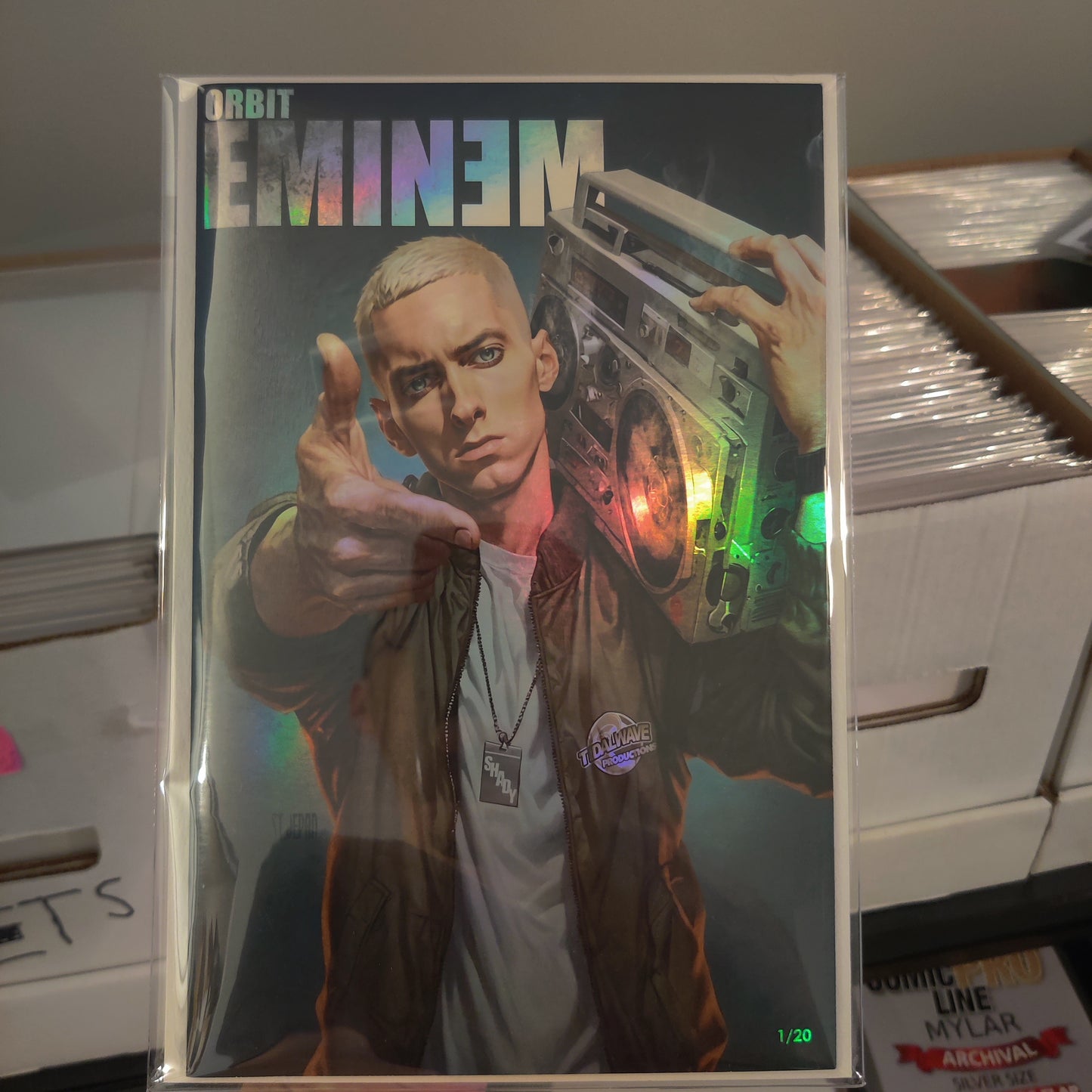 Eminem #1 CBQ Trade Foil Variant by St. Jepan #1 of  20