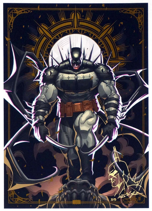 Absolute Batman Gold Spot Foil Print by Jackson Caspersz Poster w/ Sketch LTD 5