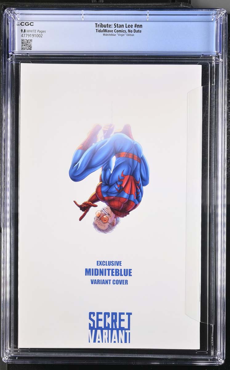 Spider Stan Lee #1 Midniteblue Secret Virgin Variant #40/40 Back
