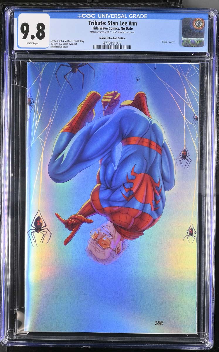 Spider Stan Lee #1 CGC 9.8 Midniteblue Secret Foil Variant #1/25