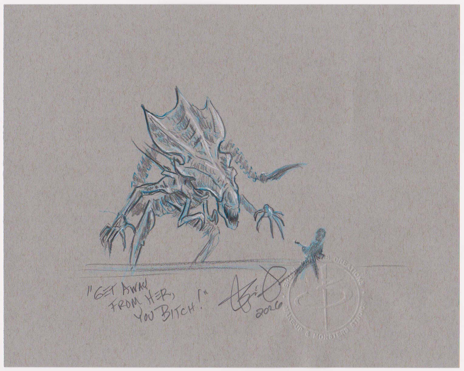 Aliens Original Art by Makeup Effects Artist Brian Penikas