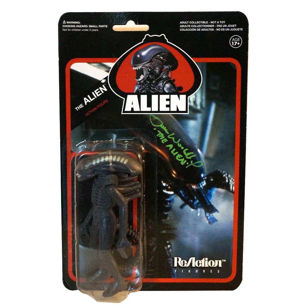 Alien Action Figure Signed by Tom Woodruff Jr. Reaction Super 7 Figures