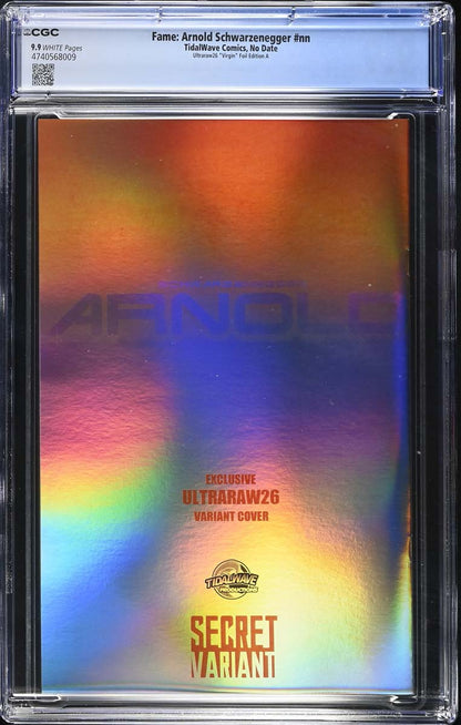 Arnold Schwarzenegger #1 CGC 9.9 Ultraraw26 Secret Foil Variant #25/25 Back