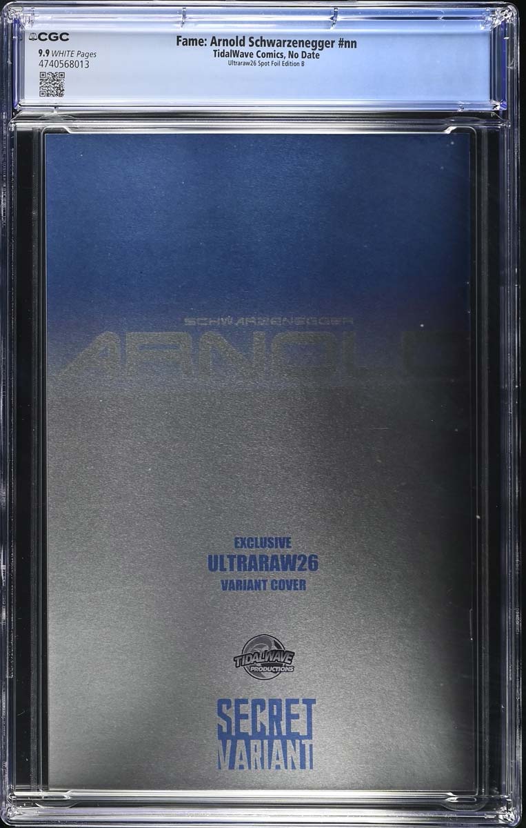 Arnold Schwarzenegger #1 CGC 9.9 Ultraraw26 Secret Spot Foil Variant #1/20 Back