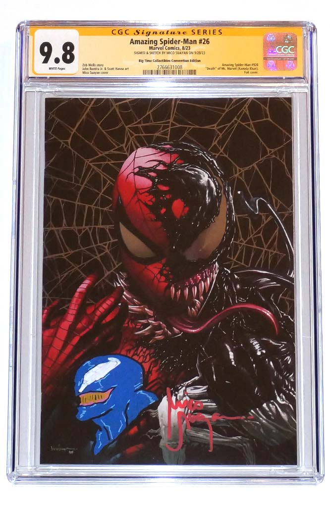 Amazing Spider-Man #26 CGC 9.8 Mico Suayan Foil Variant Signed & Remark