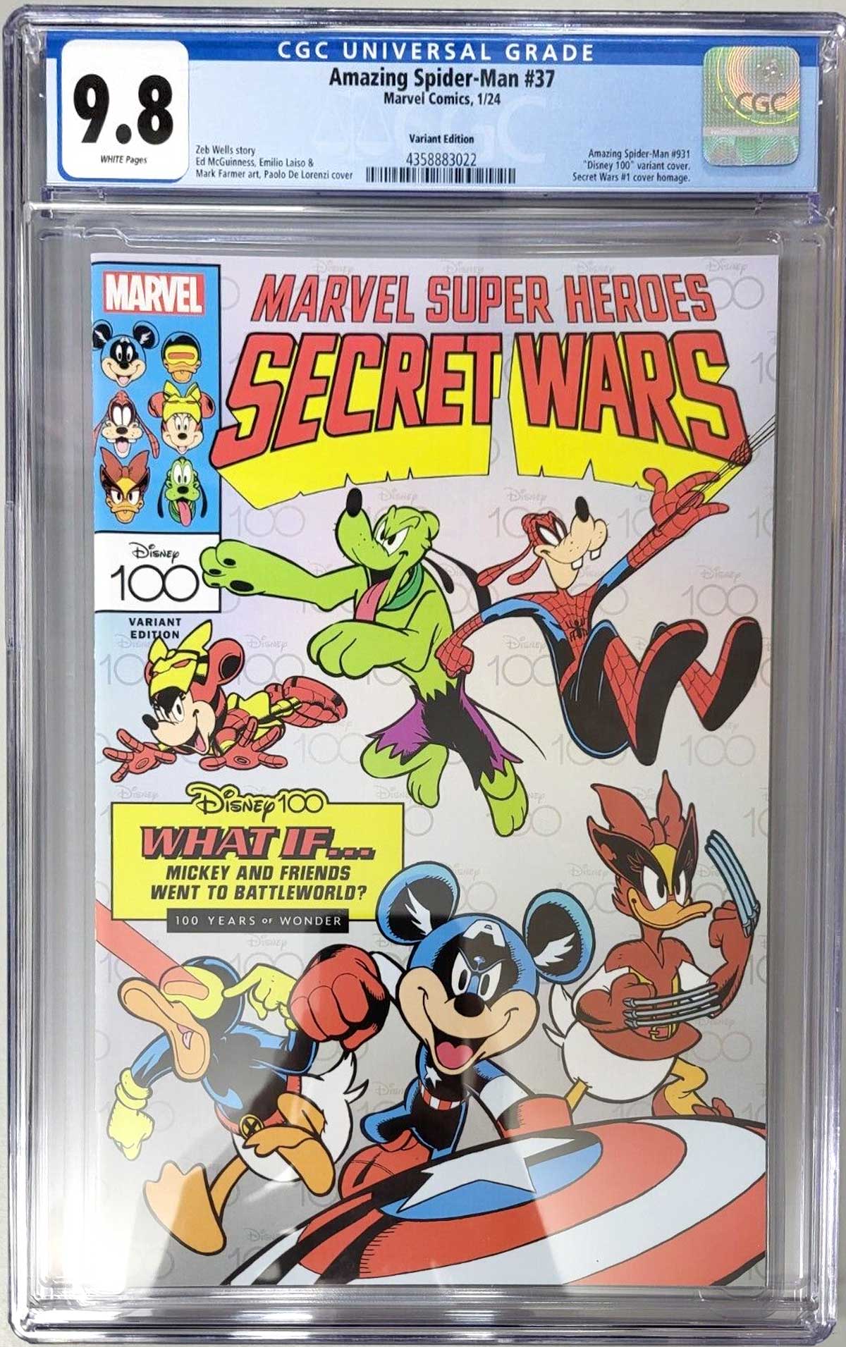 Amazing Spider-Man #37 CGC 9.8 Paolo De Lorenzi Disney 100 Variant