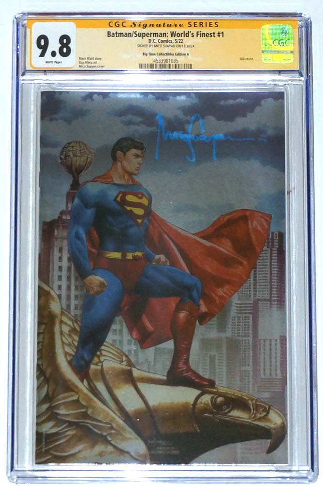 Batman Superman World's Finest #1 CGC 9.8 Mico Suayan Superman Foil Variant Signed Suayan