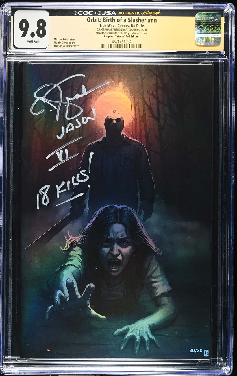 Birth of a Slasher #1 CGC 9.8 Caspersz Secret Foil Variant Signed by CJ Graham #30/30