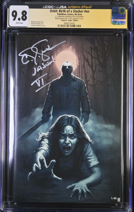 Birth of a Slasher #1 CGC 9.8 Caspersz Secret Virgin Variant Signed by CJ Graham #1/40