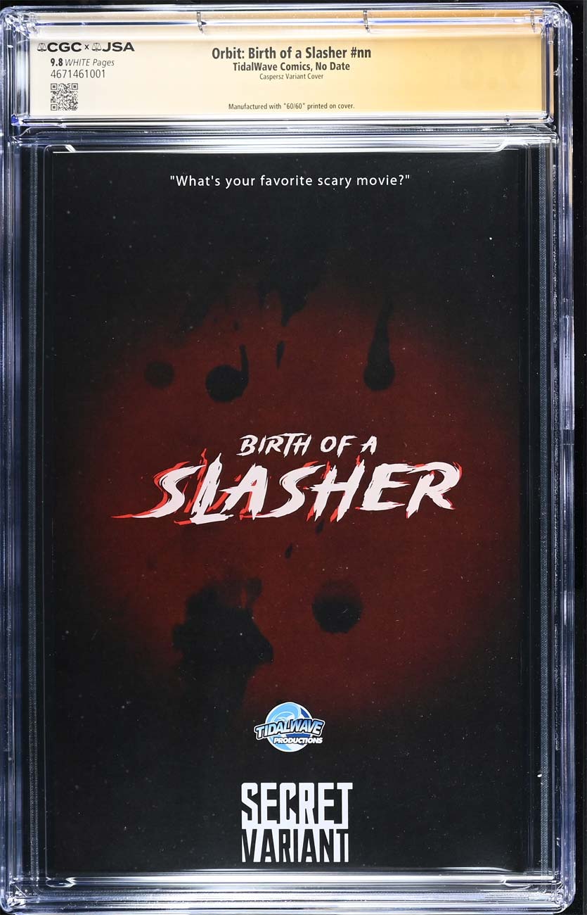 Birth of a Slasher #1 CGC 9.8 Caspersz Secret Virgin Variant Signed by Graham, Thornton, Savini, Jackson & AN