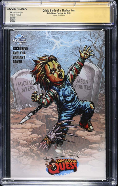 Birth of a Slasher #1 CGC 9.8 Avoltha Sketch Variant Signed by Cast #1/60 Back