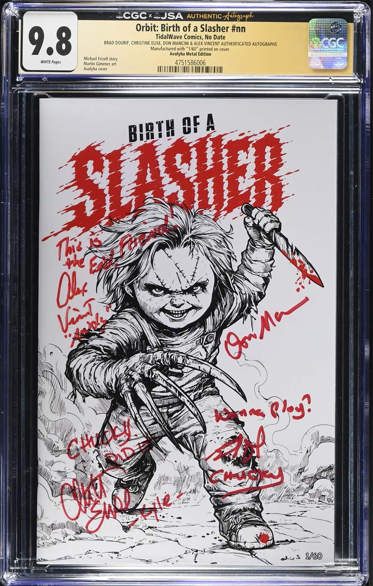 Birth of a Slasher #1 CGC 9.8 Avoltha Sketch Variant Signed by Cast #1/60