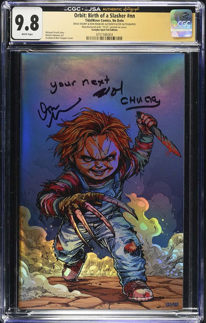 Birth of a Slasher #1 CGC 9.8 Avoltha Foil Variant Signed Mancini, Dourif #25/25
