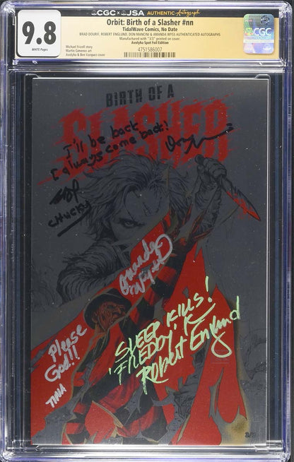 Birth of a Slasher #1 CGC 9.8 Avoltha Metal Variant Signed by Cast #3/3