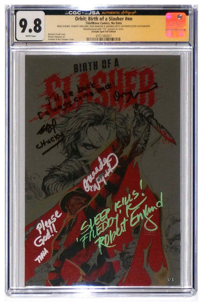 Birth of a Slasher #1 CGC 9.8 Avoltha Metal Variant Signed by Cast #3/3