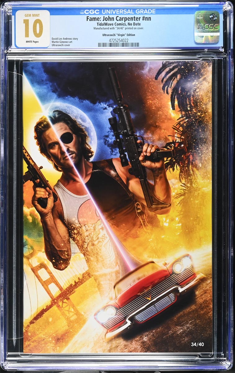 John Carpenter #1 CGC 10 Ultraraw26 Secret Virgin Variant #34/40