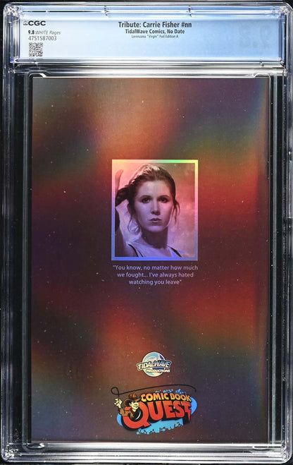 Carrie Fisher #1 CGC 9.8 Nathan Lorenzana "Our Princess" Virgin Foil Variant Back