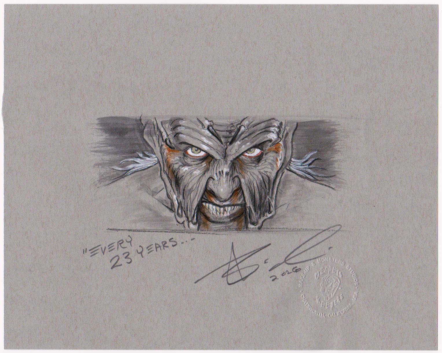 Jeepers Creepers Original Art by Makeup Effects Artist Brian Penikas