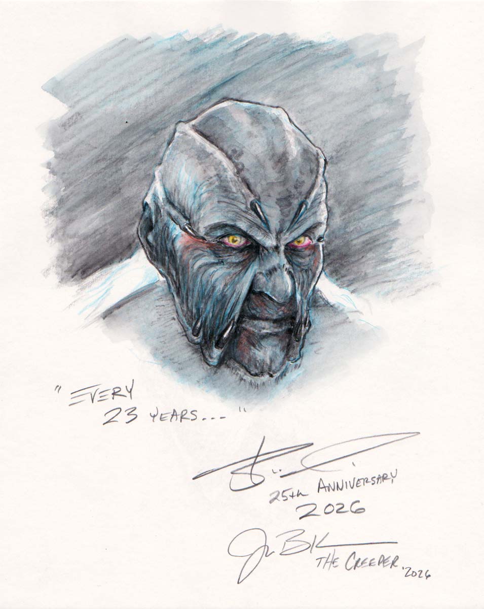 The Creeper Original Art by Makeup Artist Brian Penikas signed by Jonathan Breck
