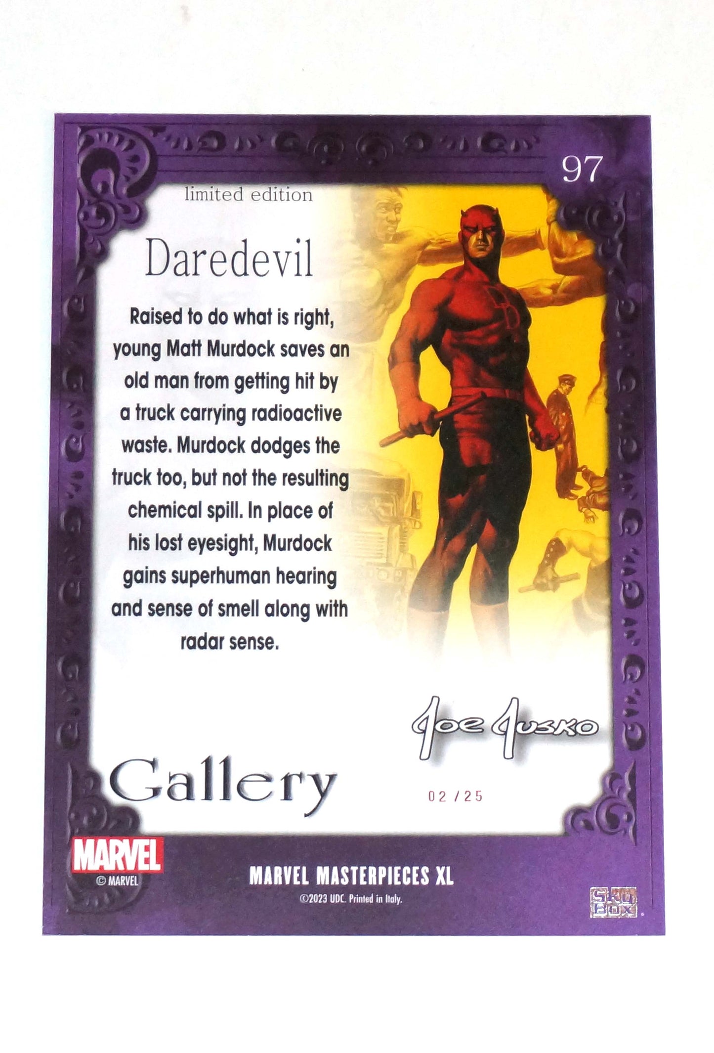 2024 Marvel Masterpiece XL Daredevil Red Foil Canvas Back