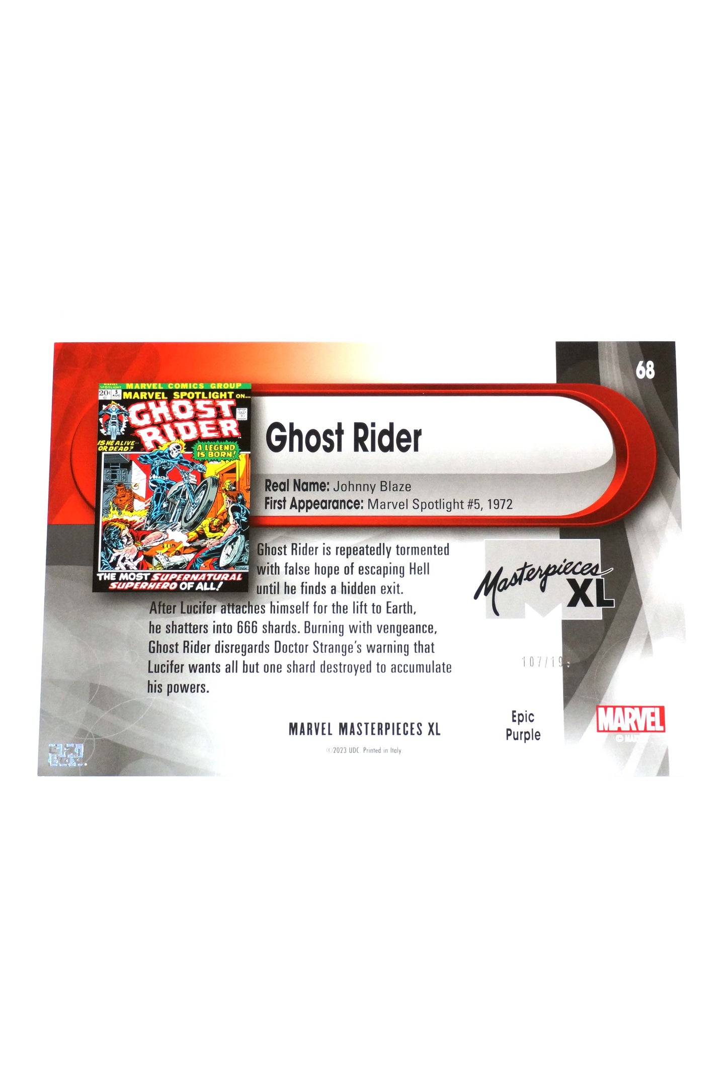 2024 Marvel Masterpiece XL Ghost Rider Purple Foil LTD 199