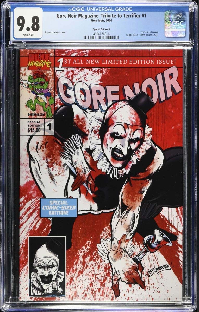 Gore Noir Magazine: Tribute to Terrifier #1 CGC 9.8 Spider-Man #1 Homage