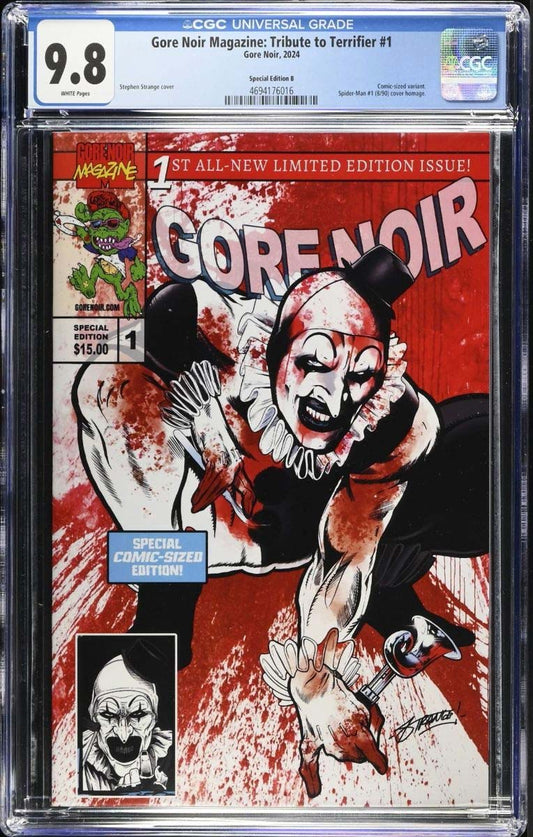 Gore Noir Magazine: Tribute to Terrifier #1 CGC 9.8 Spider-Man #1 Homage
