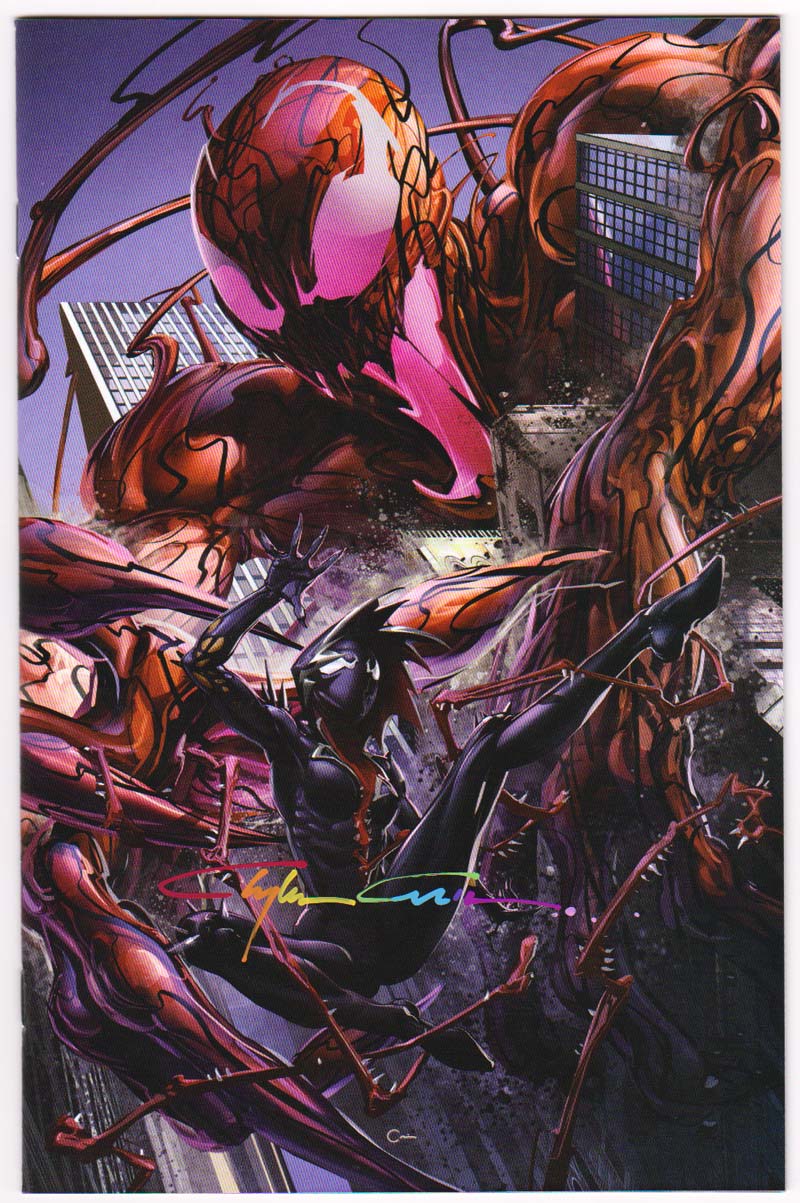 Gwen vs Carnage #2 Clayton Crain Virgin Variant King in Black Signed Crain