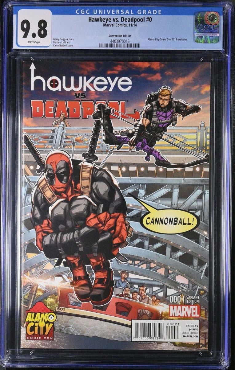 Hawkeye vs Deadpool #0 CGC 9.8 Alamo City Comic Con Variant