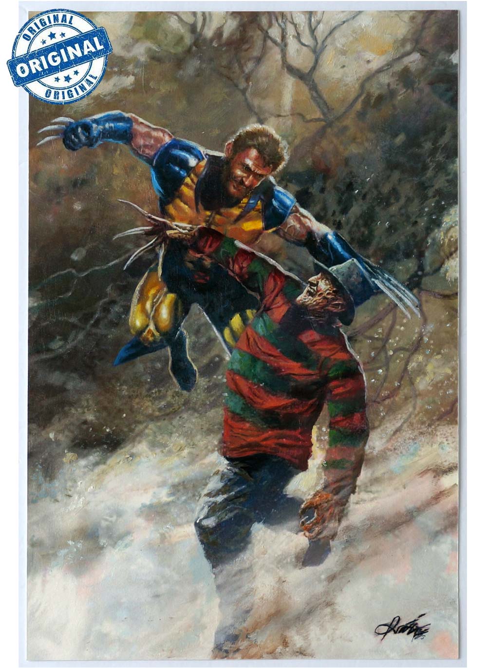 Hugh Jackman "Wolverine vs Freddy" Original Cover Art by Rudy AO