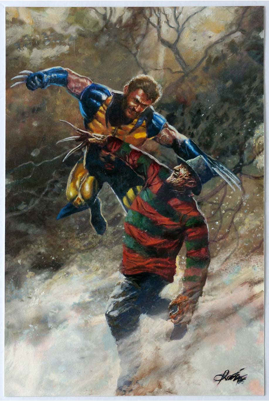 Hugh Jackman "Wolverine vs Freddy" Original Cover Art by Rudy AO