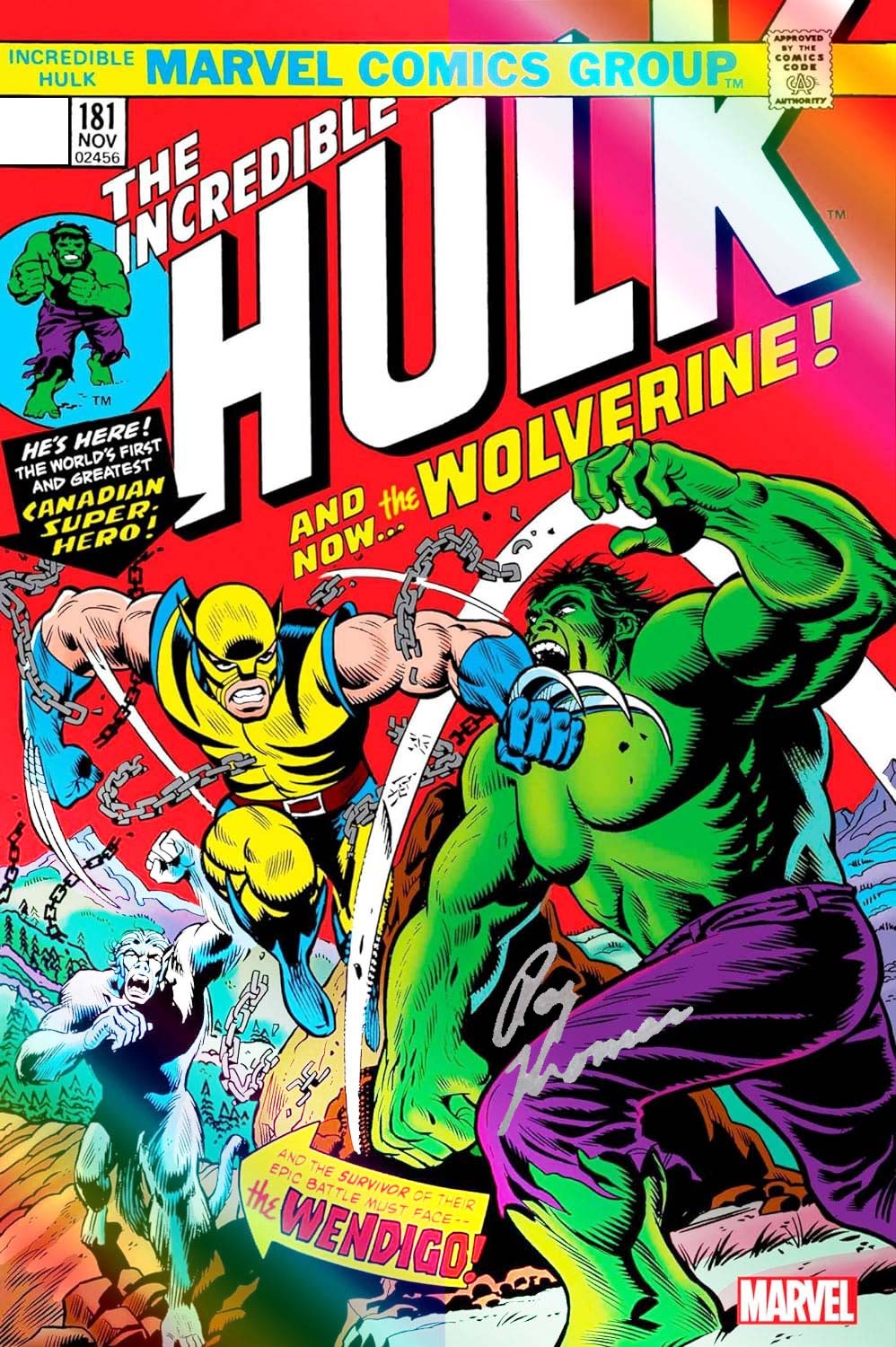 Incredible Hulk #181 Foil Facsimile Variant Signed Roy Thomas