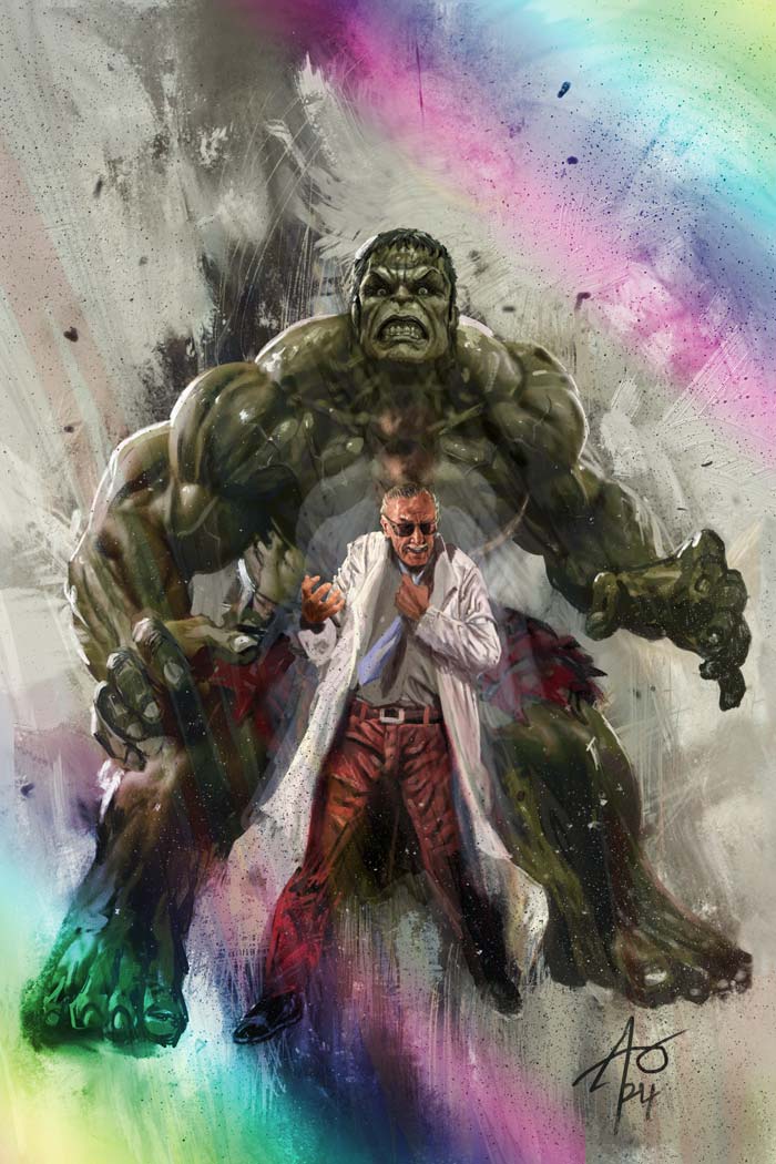 Stan Lee #1 Rudy AO CBQ Exclusive Hulk Virgin Foil Variant LTD