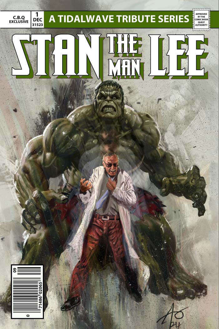 Stan Lee #1 Rudy AO CBQ Exclusive Hulk Trade Variant LTD 80