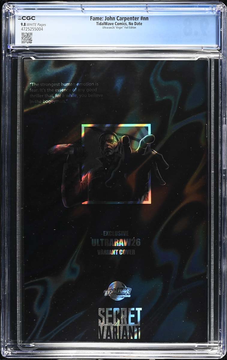 John Carpenter #1 CGC 9.8 Ultraraw26 Secret Lava Foil Variant #1/15 Back